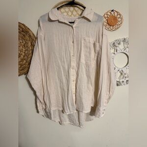 American Eagle Outfitters Pale Blush Button-Down Shirt